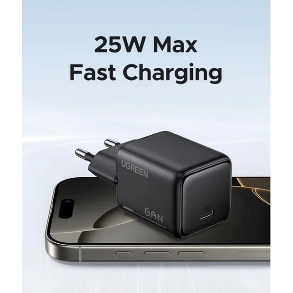 Фото - Мережевий зарядний пристрій UGREEN X517 USB-C 25W GaN Fast Charger Black (65736)